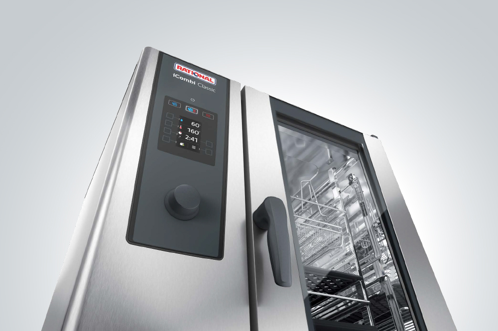 FOUR MIXTE RATIONAL ELECTRIQUE 20 NIVEAUX GN1/1 AVEC CHARIOT