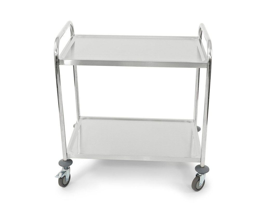 DESSERTE CHARIOT INOX 2 NIVEAUX