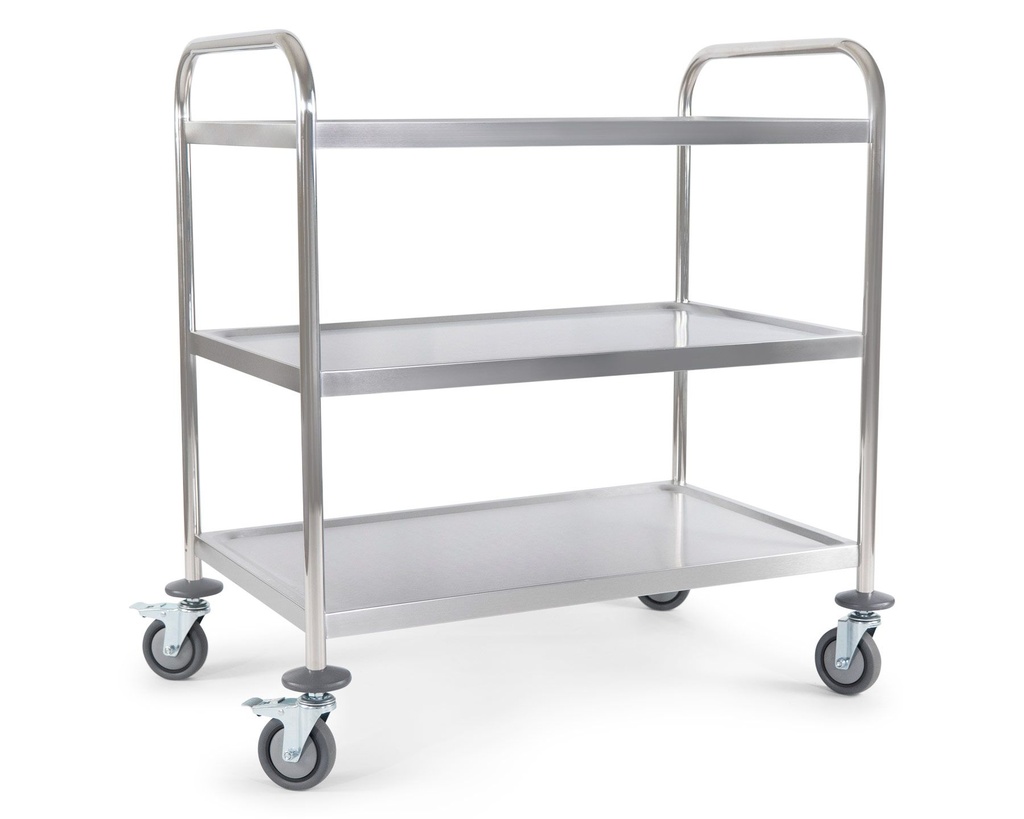 DESSERTE CHARIOT INOX 3 NIVEAUX