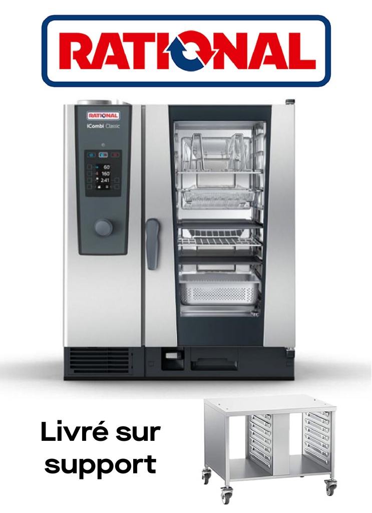 FOUR MIXTE RATIONAL ELECTRIQUE 10 NIVEAUX GN1/1 AVEC SUPPORT