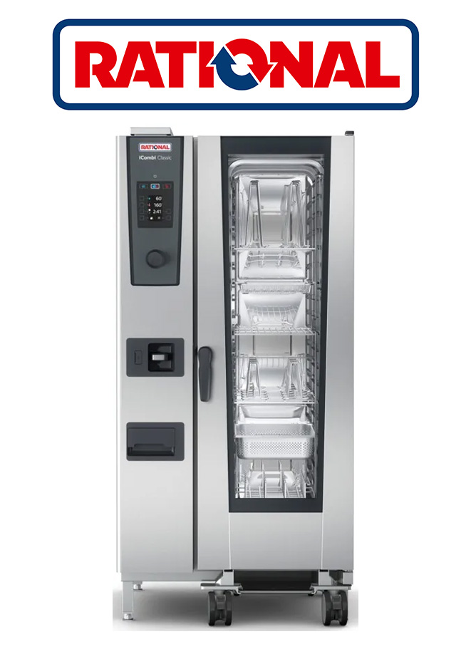 FOUR MIXTE RATIONAL ELECTRIQUE 20 NIVEAUX GN1/1 AVEC CHARIOT