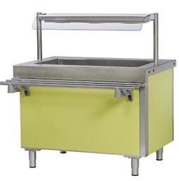 [SBM16A] MEUBLE BAIN-MARIE 4 BACS AIR AVEC RAMPE