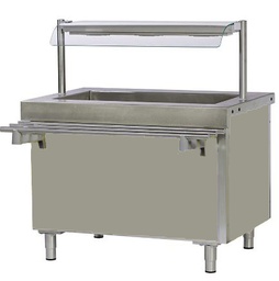 [SBM16A] MEUBLE BAIN-MARIE 4 BACS AIR AVEC RAMPE