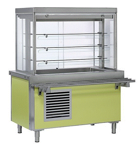 [SVR16] VITRINE ET PLAN REFRIGERES AVEC RAMPE 4 BACS